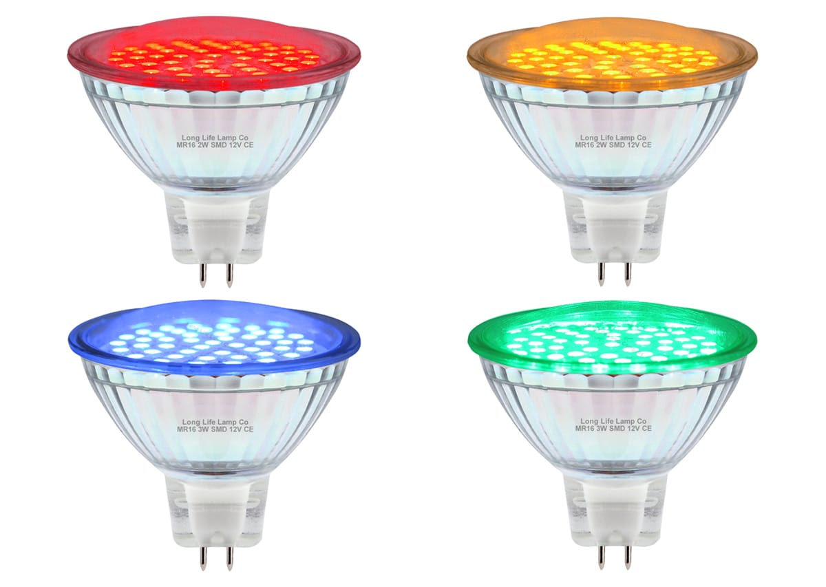 Can MR16 light bulbs be swapped for Coloured versions?